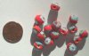 15 8mm Round Red with Blue White Millefiore